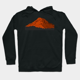 Mt Rainier in Red Orange Hoodie